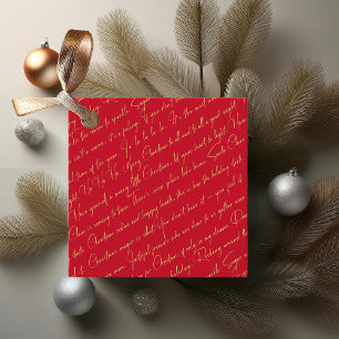 Red Gold Christmas Typography Pattern#36 ID1009 Favour Tags