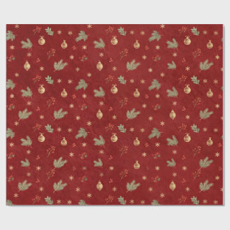 Red Gold Christmas Wrapping Paper