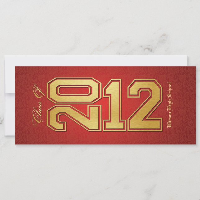 Red / Gold  Class of 2012 Graduation Invitation (Front)