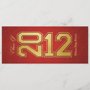 Red / Gold Class of 2012 Graduation Invitation