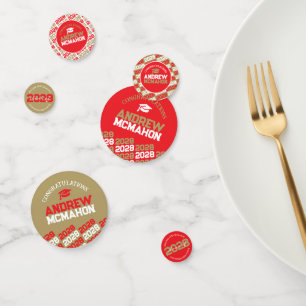Red & Gold Class of ANY YEAR Personalised Party Confetti