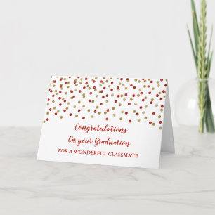 Red Gold Classmate Congratulations Graduation Card