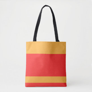 Red Gold Color Block  Tote Bag