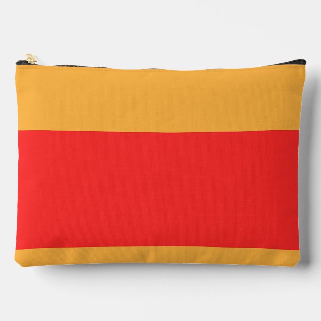 Red Gold Colour Block  Accessory Pouch (Front)