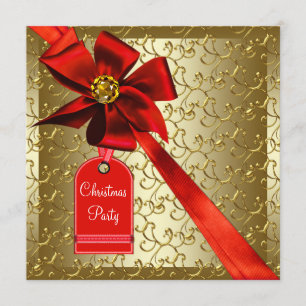 Red Gold Corporate Christmas Party Invitation