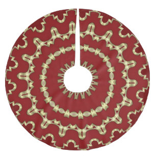 Red Gold Decorative Christmas Holiday Tree Skirt