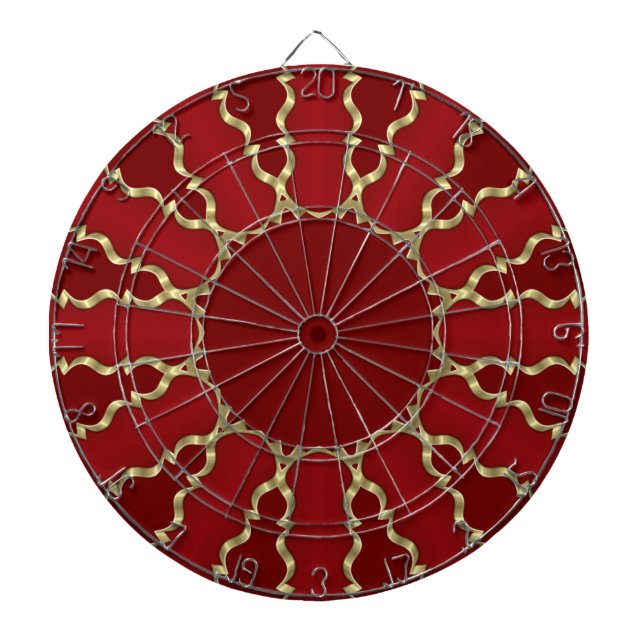 Red Gold Decorative Dartboard (Front)