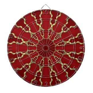 Red Gold Decorative Dartboard