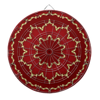 Red Gold Decorative Dartboard