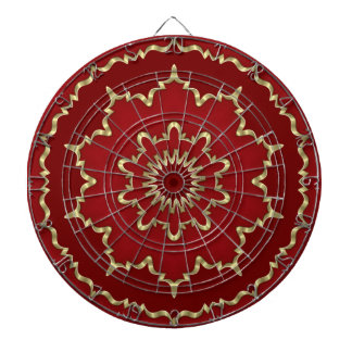 Red Gold Decorative Dartboard