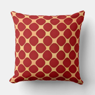 Red Gold Diamond Geometric Rich Classic Decor Cushion