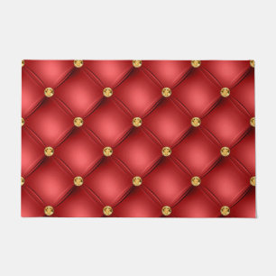 Red Gold Diamond Tufted Doormat