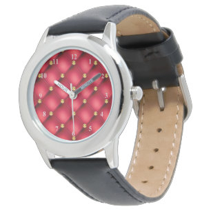 Red Gold Diamonds Tufted Watch