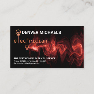 Red Gold Electrician Signage Red Electrical Charge Business Card
