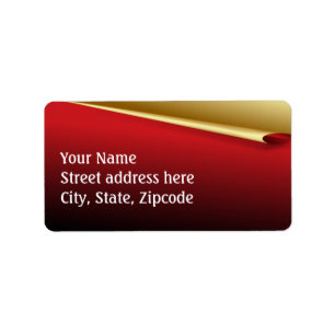 Red & Gold Elegant Christmas Label