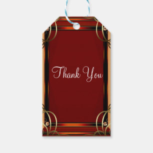 Red & Gold Elegant Company Corporate Holiday Party Gift Tags