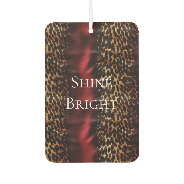 Red Gold Faux Southwest Cowgirl Cowhide Car Air Freshener (Front)