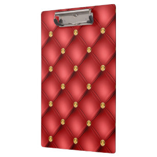 Red Gold Gemstone Tuft Clipboard