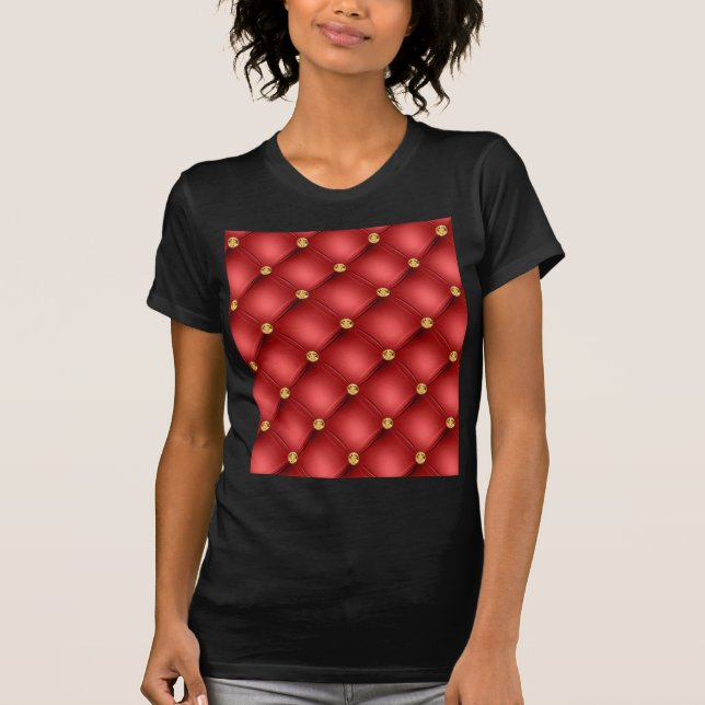 Red Gold Gemstone Tufted T-Shirt (Front)
