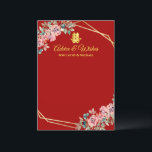 Red gold geometric floral wreath Chinese wedding Advice Card<br><div class="desc">Realise your dream wedding with an oriental touch! You can customise the design by adding your names and wedding date etc. You are also welcome to reach out to me for any special design which is uniquely for you. Double happiness symbol and red decorations are the must have items for...</div>
