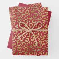 Red Gold Glam Leopard Print