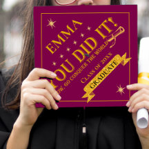 Red Gold Glitter Class Of 2025 You Did It Quote 