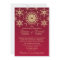 Red, Gold Glitter LOOK Snowflakes Wedding Invite