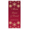 Red, Gold Glitter Snowflakes Wedding Menu Card