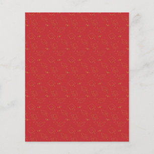 Red & Gold Graduation Cap Toss Scrapbook Paper