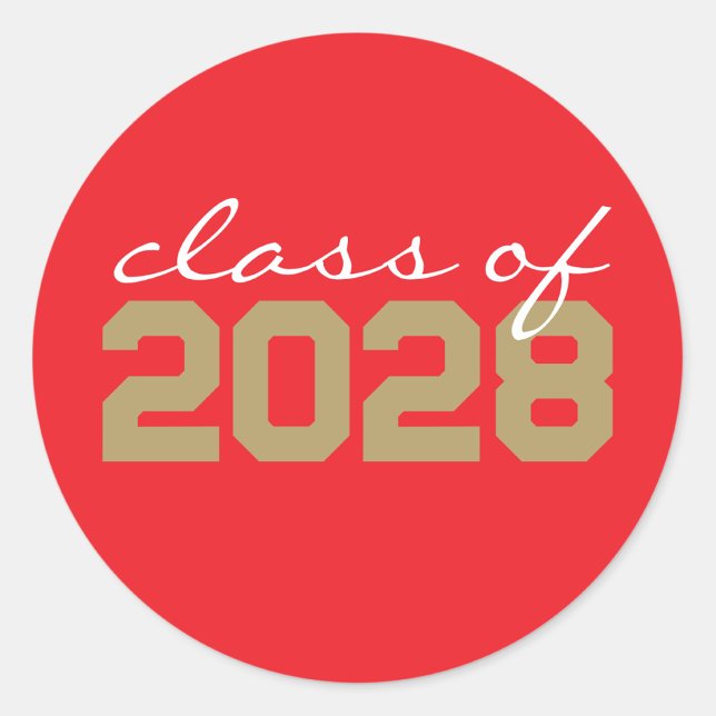 Red & Gold Graduation Classic Round Stickers (Creator Uploaded)