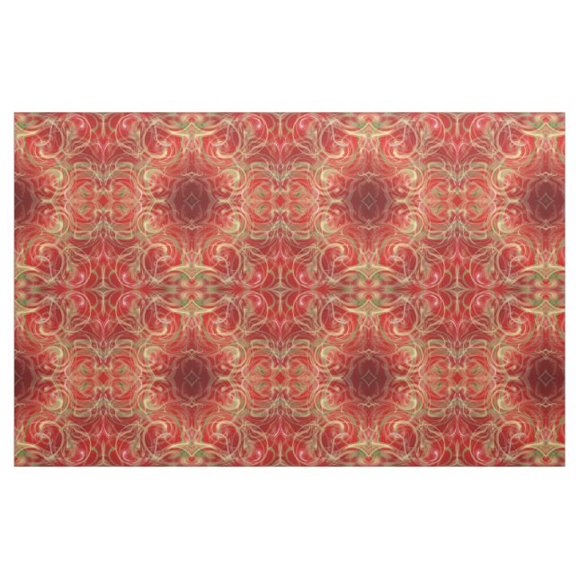 red gold green Fabric, colourful house textile Fabric (Fat Quarter)