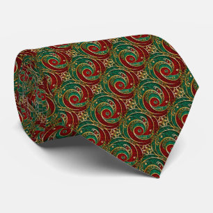 Red Gold Green Holiday Neck Tie