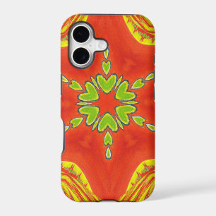 Red Gold Green Mandala Art Print