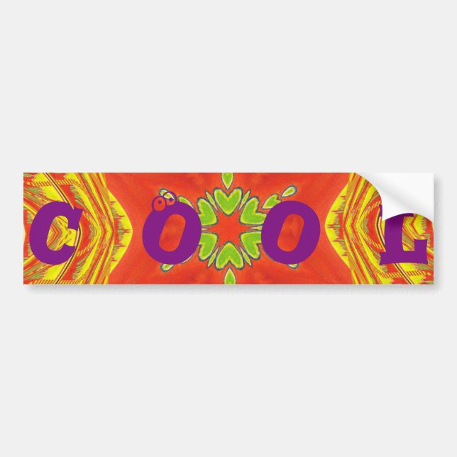 Red Gold Green Mandala Art Print Bumper Sticker (Front)