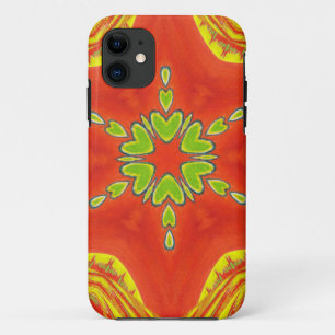 Red Gold Green Mandala Art Print iPhone 11 Case