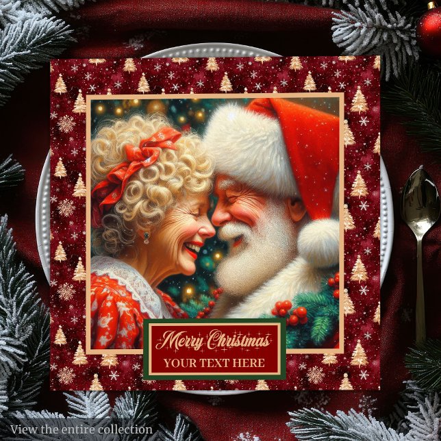 Red Gold Green Napkins Christmas Mr. & Mrs. Claus (Red Gold Green Napkins Christmas Mr. & Mrs. Claus)