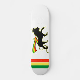 Red, Gold & Green Rasta Lion Skateboard