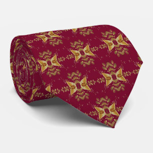 Red Gold Holiday Neck Tie