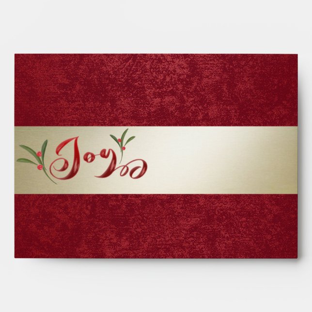 Red gold holly berry JOY  Envelope (Front)