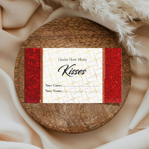 Red Gold How Many Kisses Bridal Enclosure Card