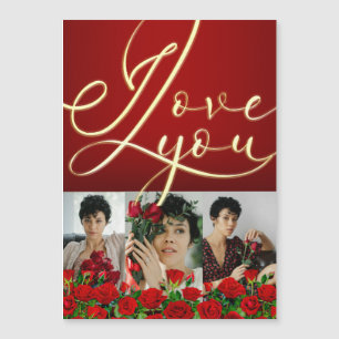 Red Gold I Love You Red Valentine’s Photo Collage