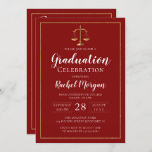 Red Gold Justice Law School Graduation Photo