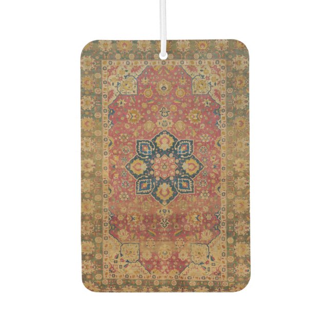 Red Gold Kashan Carpet Rug Persian Asian Car Air Freshener (Front)