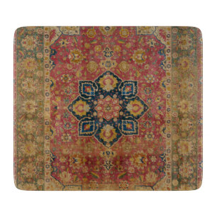 Red Gold Kashan Carpet Rug Persian Asian Cutting Board
