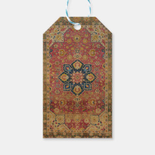 Red Gold Kashan Carpet Rug Persian Asian Gift Tags