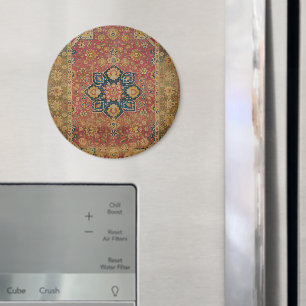 Red Gold Kashan Carpet Rug Persian Asian Magnet