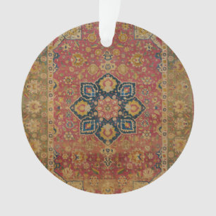 Red Gold Kashan Carpet Rug Persian Asian Ornament