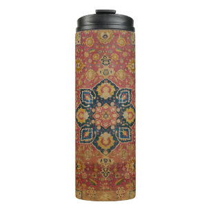 Red Gold Kashan Carpet Rug Persian Asian Thermal Tumbler