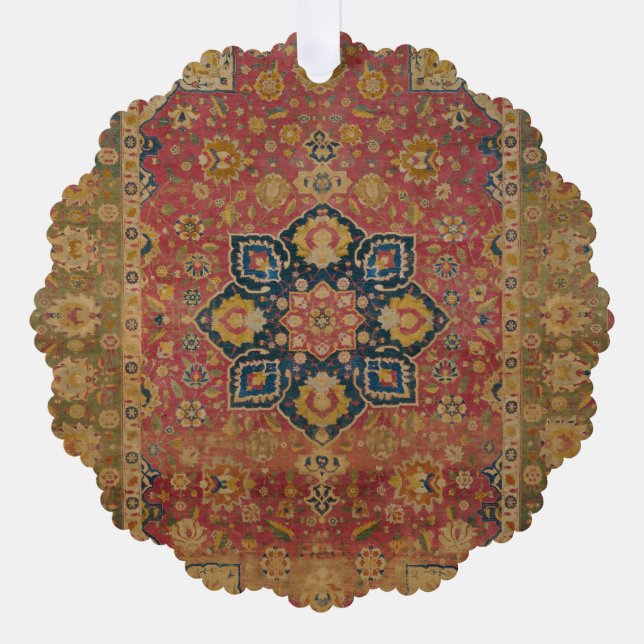 Red Gold Kashan Carpet Rug Persian Asian Tree Decoration Card (Front)