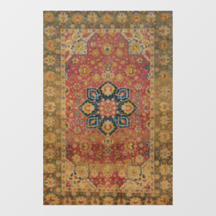 Red Gold Kashan Carpet Rug Persian Asian Window Cling